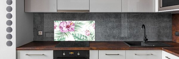 Konyhai hátfalpanel Hawaii virágok
