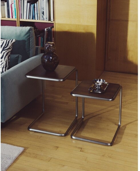 Tárolóasztal diófa dekorral 42x42 cm Tarsel – Kave Home