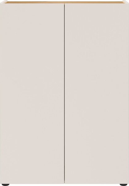 Krémszínű szekrény tölgyfa dekorral 74x105x33 cm Alviano – Germania
