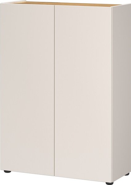 Krémszínű szekrény tölgyfa dekorral 74x105x33 cm Alviano – Germania