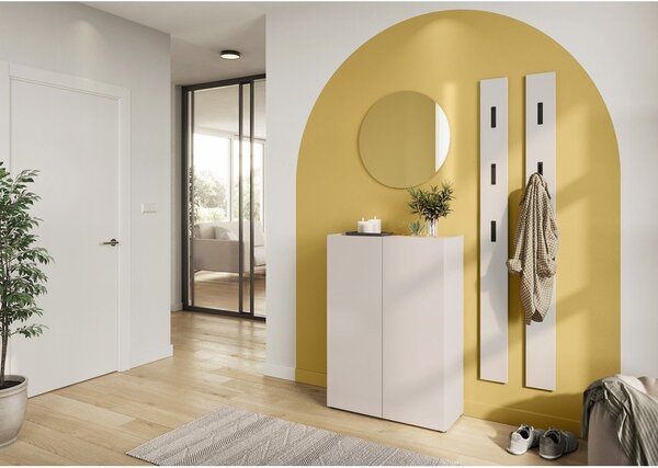 Krémszínű szekrény tölgyfa dekorral 74x105x33 cm Alviano – Germania