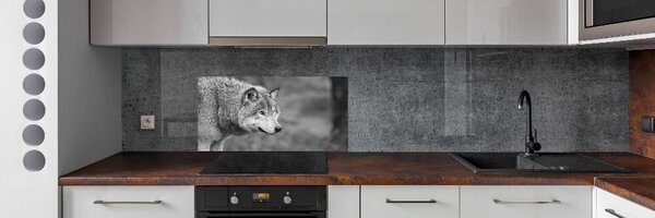 Konyhai fali panel Szürke farkas