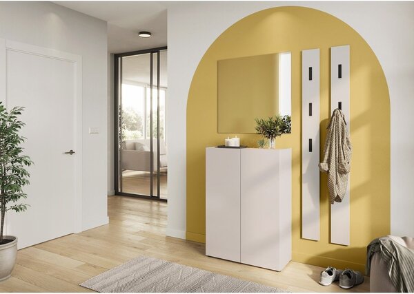 Krémszínű szekrény tölgyfa dekorral 74x105x33 cm Alviano – Germania