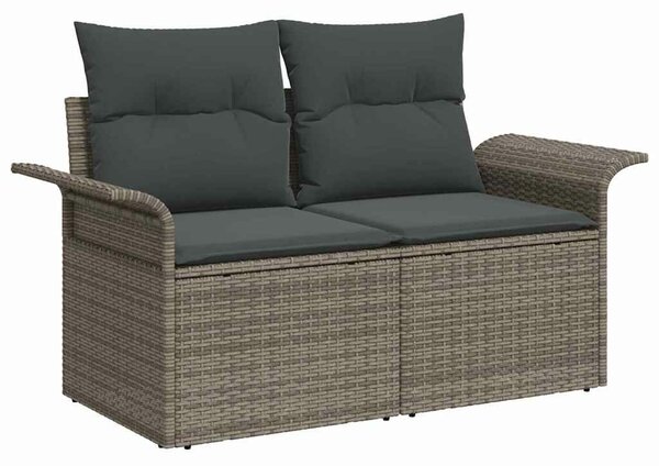 VidaXL Kerti Kanapé Szett párnával 7 pcs Szürke polirattan