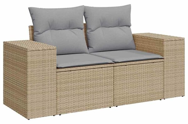 VidaXL Kerti Kanapé Szett 9 pcs Beige és Világosszürke Poly Rattan