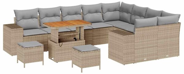 VidaXL Kerti Kanapé Szett párnával 12 pcs Beige és Világosszürke