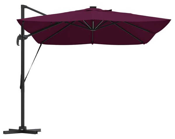 Konzolos Roma Napernyő LED-del Bordeaux Piros 352x251x265 cm Alumínium