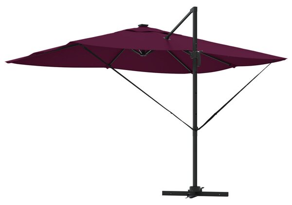 Konzolos Roma Napernyő LED-del Bordeaux Piros 352x251x265 cm Alumínium