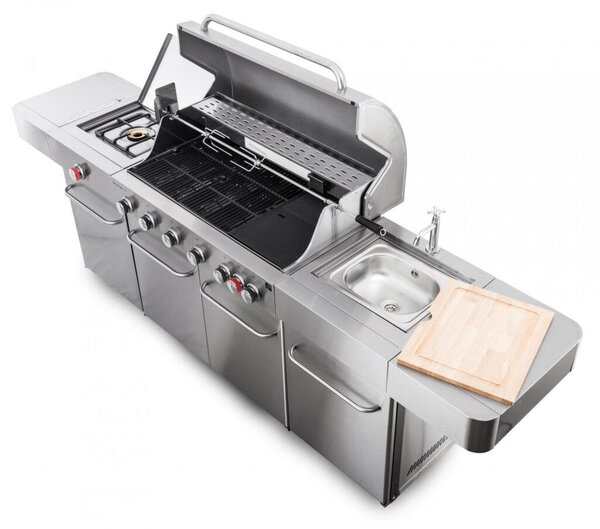 G21 Nevada BBQ konyha Premium Line gázgrill, 8 égőfej + ajándék nyomáscsökkentő