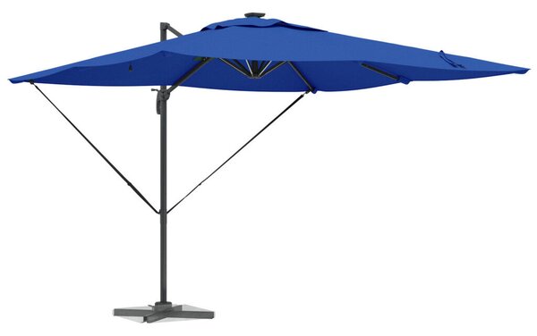 Cantilever Roma Napernyő LED lámpákkal, azúrkék – 286 x 285 x 270 cm, alumínium