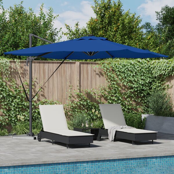 Cantilever Roma Napernyő LED lámpákkal, azúrkék – 286 x 285 x 270 cm, alumínium