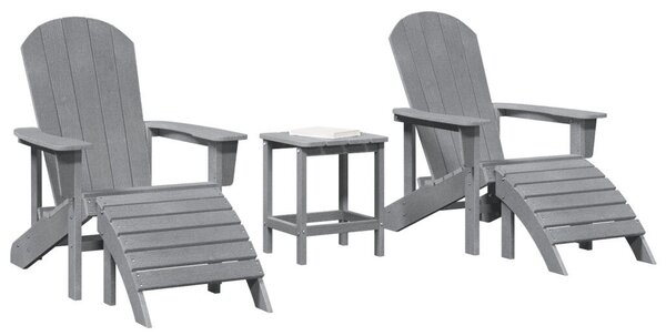 3 Részes Kerti Lounge Szett Világosszürke HDPE