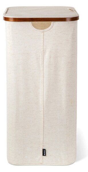 Krémszínű textil szennyeskosár Bamboo/Linen – Bigso
