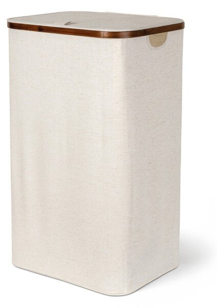 Krémszínű textil szennyeskosár Bamboo/Linen – Bigso