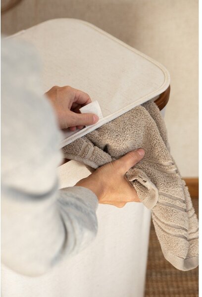 Krémszínű textil szennyeskosár Bamboo/Linen – Bigso