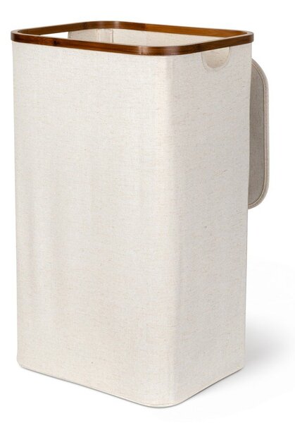 Krémszínű textil szennyeskosár Bamboo/Linen – Bigso