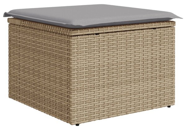 7 részes kertkanapé szett párnákkal fekete poly rattan