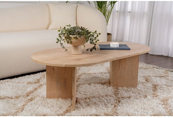 Natúr színű dohányzóasztal tölgyfa dekorral 60x119 cm Sable – Kalune Design