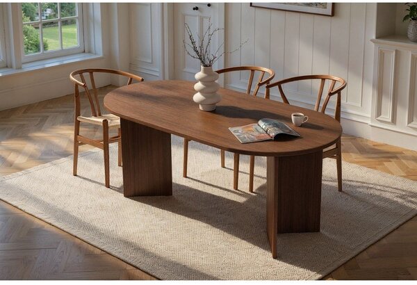 Étkezőasztal diófa dekorral 89,5x180 cm Sablin – Kalune Design