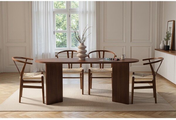 Étkezőasztal diófa dekorral 89,5x180 cm Sablin – Kalune Design