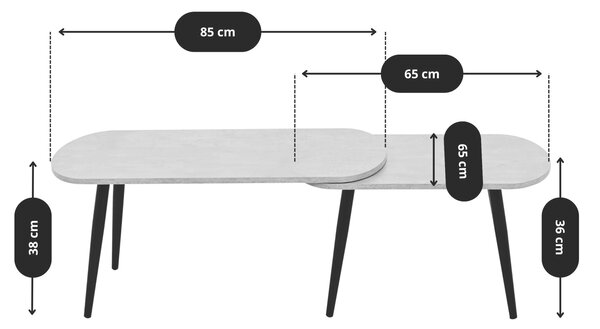 Brosco dohányzóasztal - beton dekoráció