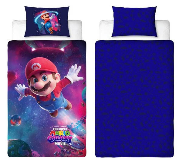3D Pamut ágyneműhuzat MARIO GALAXY színes, 100% pamut Ágyneműhuzat mérete: 70 x 80 cm | 140 x 200 cm