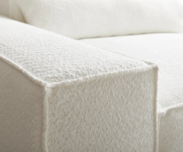 DELIFE Sarokkanapé Sirpio 230x155 cm bouclé krémfehér rekamié változtatható