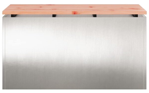 VidaXL Kerti pad Ezüst 80 x 40 x 43 cm Rozsdamentes acél