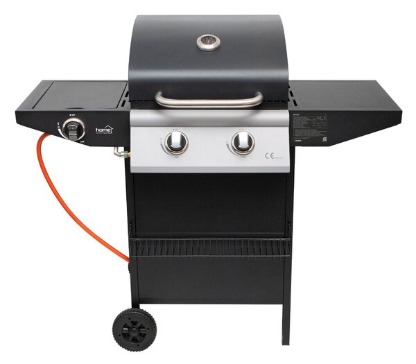 Home by Somogyi BBQ KERTI GRILL Home GRG02 gázgrill, 2 főégővel, 1 oldalégővel, 3,2 kW égőnkénti teljesítmény, 440x400 mm sütőfelület, nyomásszabályozó készlettel