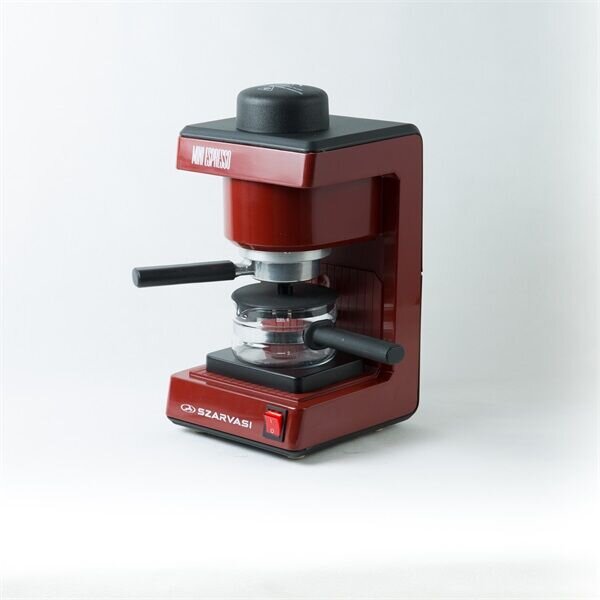 Szarvasi MINI ESPRESSO (SZV-612/3) kávéfőző, 800 W, bordó színű, őrölt kávé főzésére, 3,04 bar nyomás, max. 6 személy részére