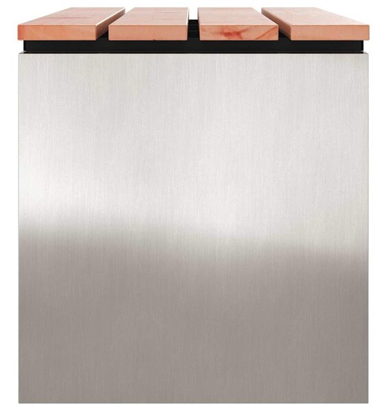 VidaXL Kerti pad Ezüst 80 x 40 x 43 cm Rozsdamentes acél
