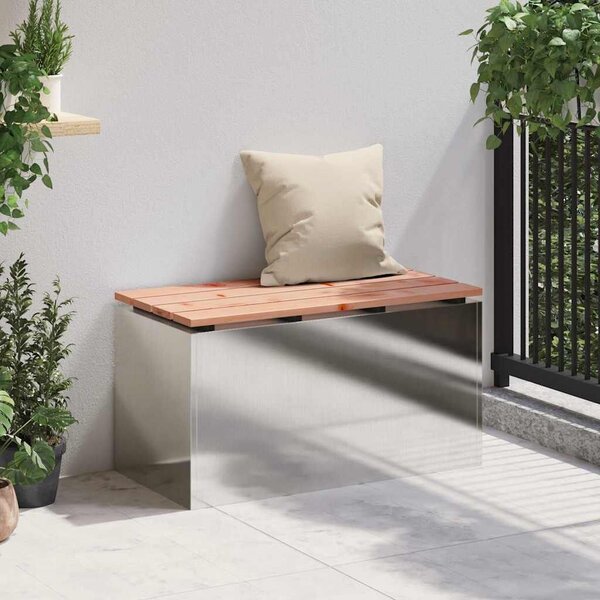 VidaXL Kerti pad Ezüst 80 x 40 x 43 cm Rozsdamentes acél
