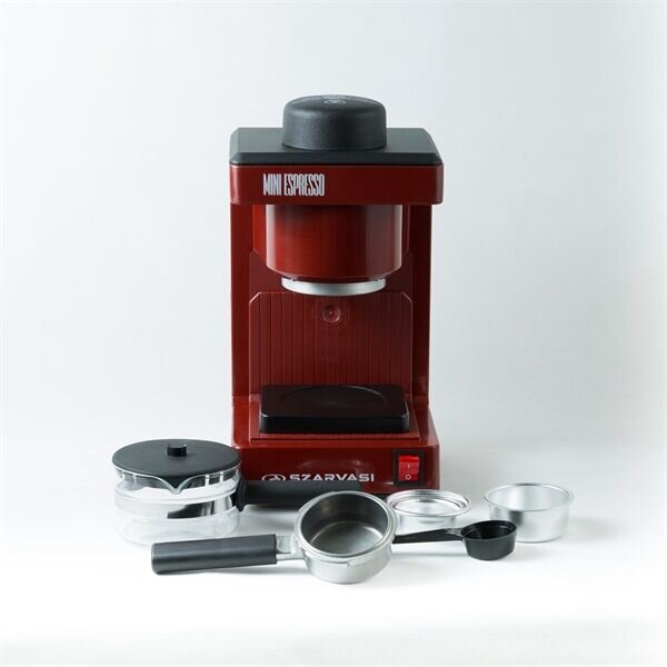 Szarvasi MINI ESPRESSO (SZV-612/3) kávéfőző, 800 W, bordó színű, őrölt kávé főzésére, 3,04 bar nyomás, max. 6 személy részére