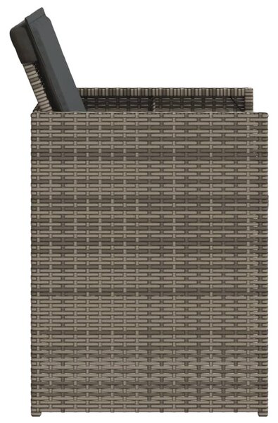 VidaXL 5 részes szürke polyrattan kerti étkezőgarnitúra párnával