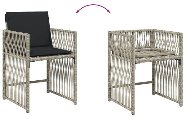 VidaXL 17 részes szürke polyrattan kerti étkezőgarnitúra párnákkal