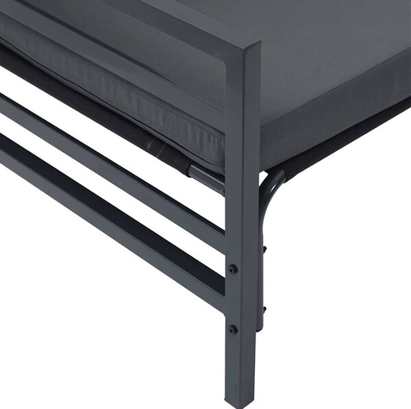 VidaXL Kerti Kanapé Szett párnával 8 pcs Fekete Acél