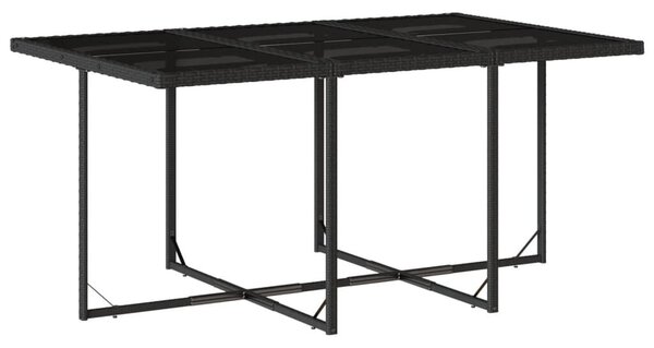 VidaXL 11 részes fekete polyrattan kerti étkezőgarnitúra párnákkal