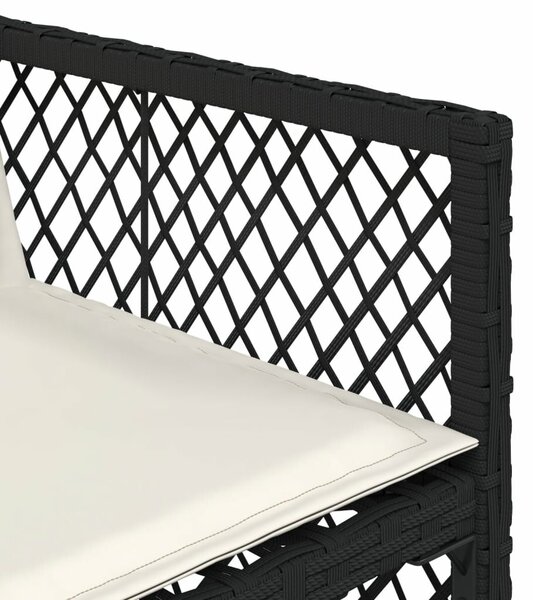 VidaXL 9 részes fekete polyrattan kerti étkezőgarnitúra párnákkal