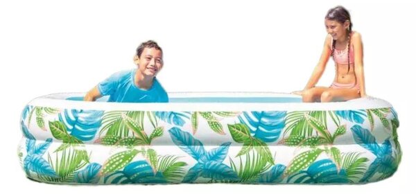 Intex Trópusi felfújható családi medence (229 x 152 x 48 cm) - Mintás