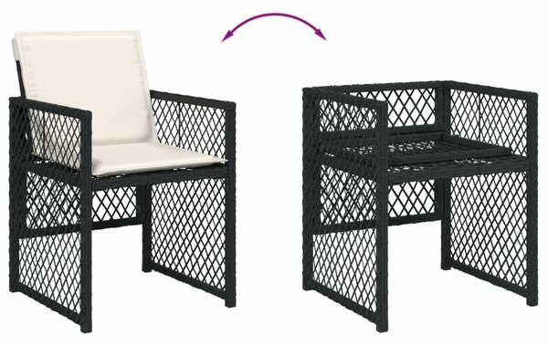 VidaXL 13 részes fekete polyrattan kerti ülőgarnitúra párnákkal