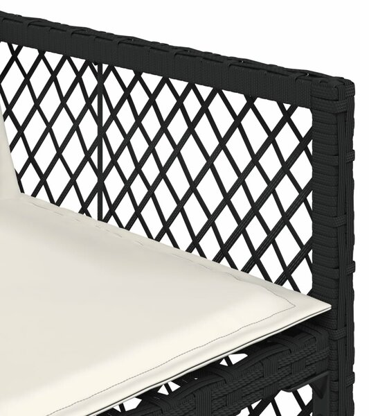 VidaXL 13 részes fekete polyrattan kerti ülőgarnitúra párnákkal