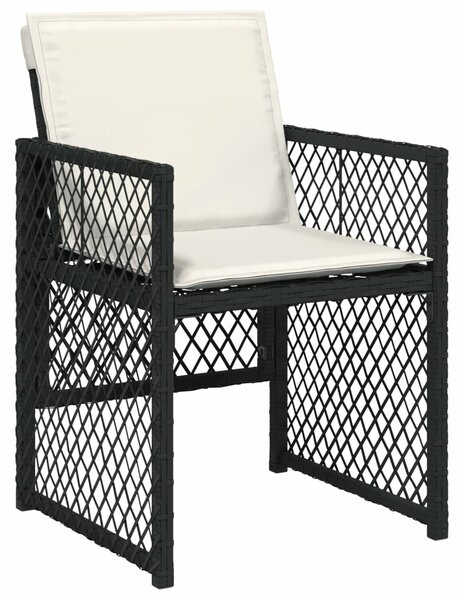 VidaXL 13 részes fekete polyrattan kerti ülőgarnitúra párnákkal