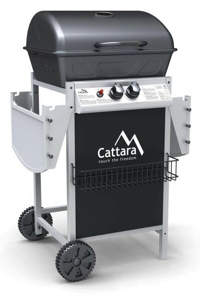 Cattara Gáz grill PARTY POINT, Kerti grillsütő Flame Tamer rendszerrel, Dupla főégő