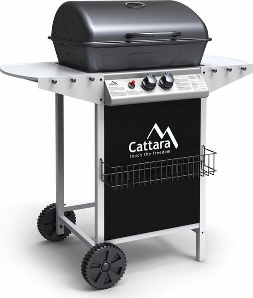Cattara Gáz grill PARTY POINT, Kerti grillsütő Flame Tamer rendszerrel, Dupla főégő
