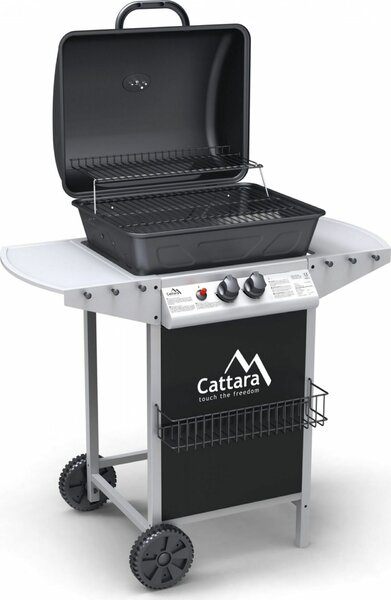 Cattara Gáz grill PARTY POINT, Kerti grillsütő Flame Tamer rendszerrel, Dupla főégő