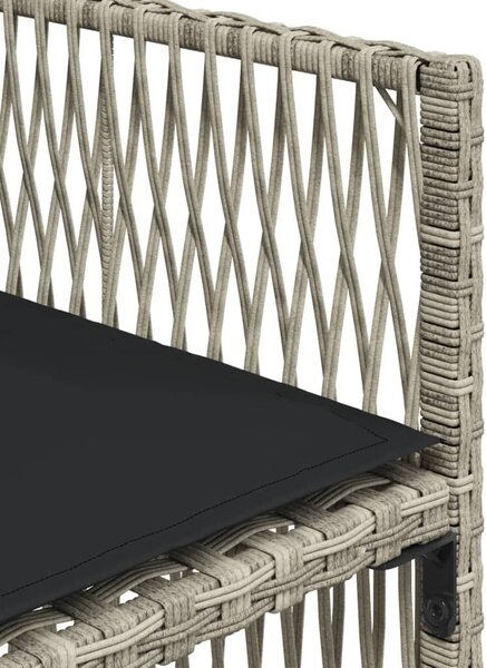 VidaXL 9részes világosszürke polyrattan kerti étkezőgarnitúra párnával