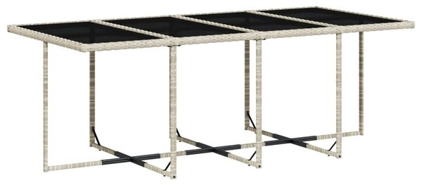 VidaXL 9részes világosszürke polyrattan kerti étkezőgarnitúra párnával