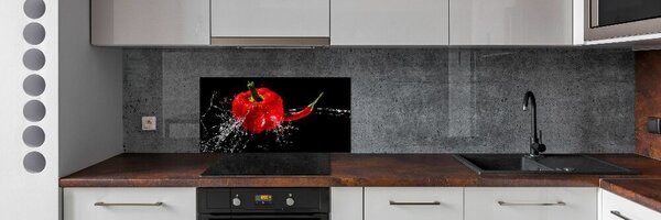 Konyhai hátfalpanel Piros paprikák