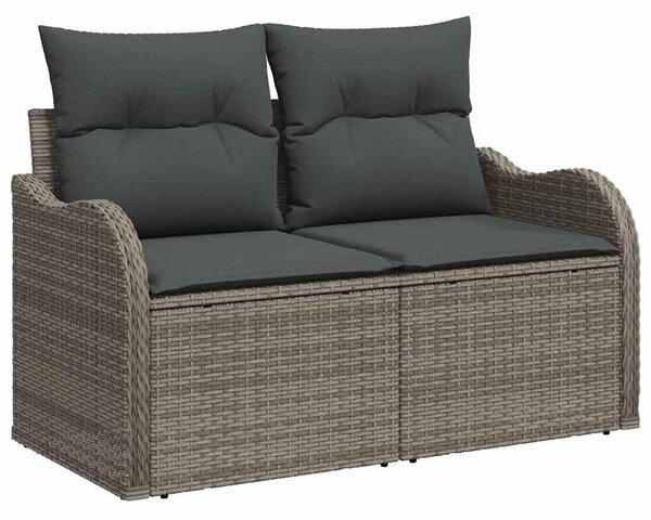 VidaXL Kerti Kanapé Szett párnával párnával 6 pcs Szürke Poly Rattan