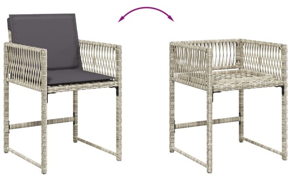 VidaXL 17 részes szürke polyrattan kerti étkezőgarnitúra párnákkal